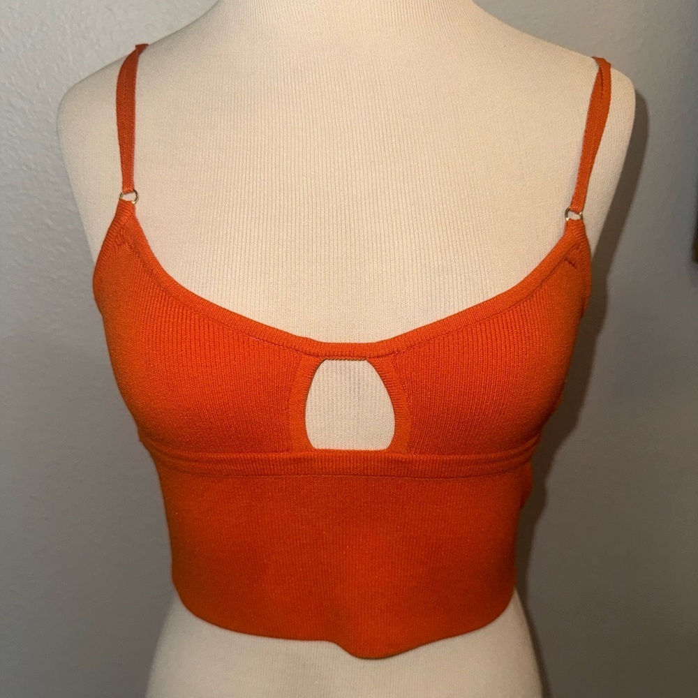 Glassons orange tank crop top size small